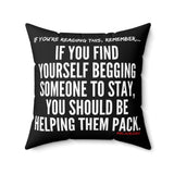 HELP THEM PACK THROW PILLOW