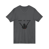 LOOK AT GAWD WHITE UNISEX V-NECK T-SHIRTS