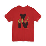 V EAUX IV - BLACK W/ GOLD EAUX UNISEX SHORT SLEEVE T-SHIRT