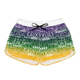 EAUX- WHITE ON MARDI GRAS WOMEN'S CASUAL SHORT