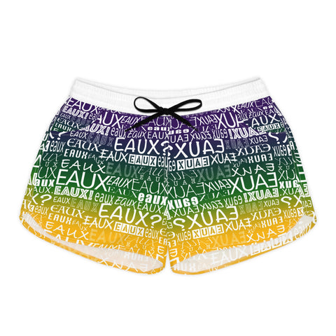 EAUX- WHITE ON MARDI GRAS WOMEN'S CASUAL SHORT