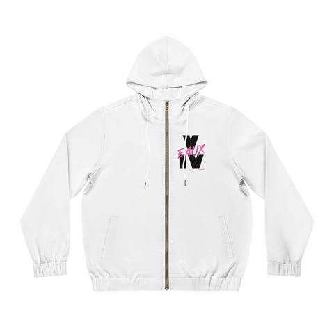 V EAUX IV - BLACK W/ PINK EAUX AOP ZIP HOODIE