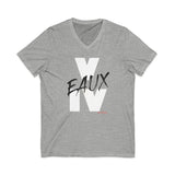 V EAUX IV - WHITE W/ BLACK EAUX UNISEX V-NECK T-SHIRT