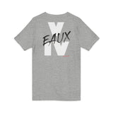 V EAUX IV - WHITE W/ BLACK EAUX UNISEX V-NECK T-SHIRT