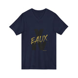 V EAUX IV- BLACK W/ GOLD EAUX UNISEX V- NECK T-SHIRT