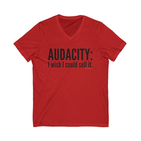 Audacity_Black UNISEX V-NECK T-SHIRT