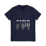 MARCH - WHITE UNISEX V-NECK T-SHIRT