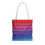 BLACK MAGIC RAINBOW BLACK  TOTE BAG