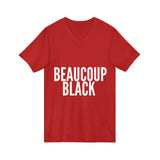 BEAUCOUP BLACK - WHITE UNISEX V-NECK T-SHIRT
