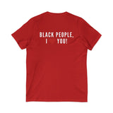 BLACKITY BLACK - WHITE UNISEX V-NECK T-SHIRT