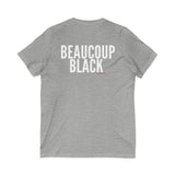 BEAUCOUP BLACK - WHITE UNISEX V-NECK T-SHIRT