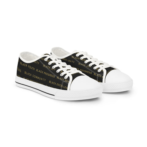 BLACK MAGIC - BLACK GOLD LOW-TOP SNEAKERS WHITE SOLE