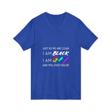 BLACK GAY FUP WHITE UNISEX V-NECK T-SHIRTS