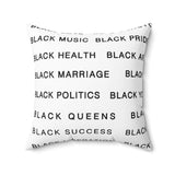 BLACK MAGIC - BLACK LETTERS THROW PILLOW