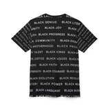 BLACK MAGIC WHITE LETTERS AOP UNISEX T-SHIRT