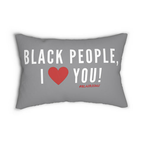 BLACKITY BLACK - WHITE LUMBAR PILLOW