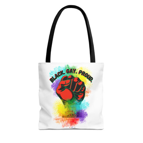 BLACK GAY PROUD FIST TOTE BAG