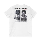 FIGHT - WHITE UNISEX V-NECK T-SHIRT