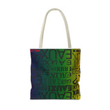 EAUX - BLACK ON MARDI GRAS TOTE BAG