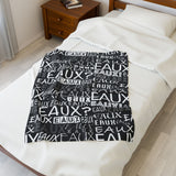 EAUX WHITE PLUSH BLANKET