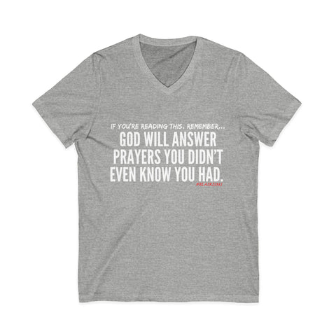 GOD WILL ANSWER UNISEX V-NECK T-SHIRT