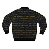 BLACK MAGIC - BLACK GOLD AOP MEN'S BOMBER JACKET