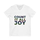 COUNT IT ALL JOY UNISEX V-NECK  T-SHIRTS