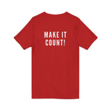 MAKE IT COUNT UNISEX V-NECK T-SHIRTS
