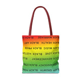 BLACK MAGIC RAINBOW BLACK  TOTE BAG
