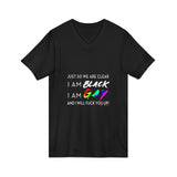 BLACK GAY FUP WHITE UNISEX V-NECK T-SHIRTS