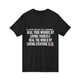 HEAL YOUR WOUNDS UNISEX V-NECK T-SHIRT