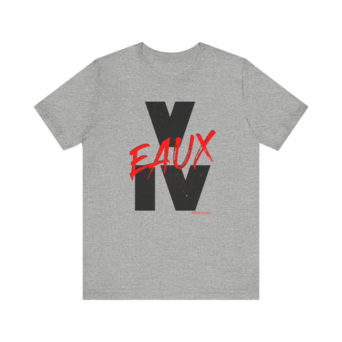 V EAUX IV - BLACK W/ RED EAUX UNISEX SHORT SLEEVE T-SHIRT