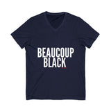 BEAUCOUP BLACK - WHITE UNISEX V-NECK T-SHIRT
