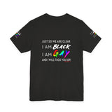 BLACK GAY FUP WHITE UNISEX SHORT SLEEVE T-SHIRTS