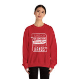 REACH FOR SOMETHING - WHITE RED UNISEX SWEAT SHIRT