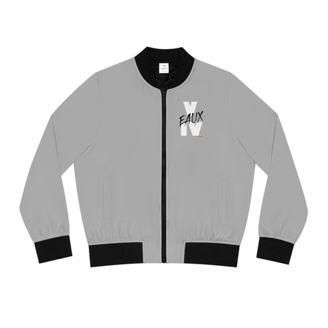 V EAUX IV - WHITE W/ BLACK EAUX AOP WOMEN'S BOMBER JACKET