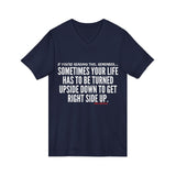UPSIDE DOWN UNISEX V NECK T SHIRTS