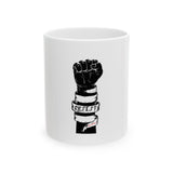 RESIST FIST CERAMIC MUG - WHITE 15OZ