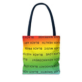 BLACK MAGIC RAINBOW BLACK  TOTE BAG