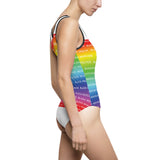 BLACK MAGIC RAINBOW WHITE 1 PIECE SWIM SUIT