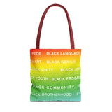 BLACK MAGIC RAINBOW WHITE  TOTE BAG