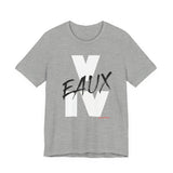 V EAUX IV - WHITE W/ BLACK EAUX UNISEX SHORT SLEEVE T-SHIRT