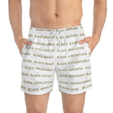 BLACK MAGIC - GOLD LETTERS SWIM TRUNKS