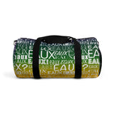 EAUX- WHITE ON MARDI GRAS DUFFEL BAG