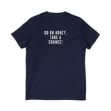 GO ON HONEY UNISEX V-NECK T-SHIRTS