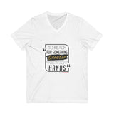 REACH FOR SOMETHING BLACK GOLD V-NECK T-SHIRTS