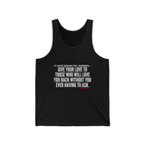 GIVE YOUR LOVE UNISEX TANK TOP