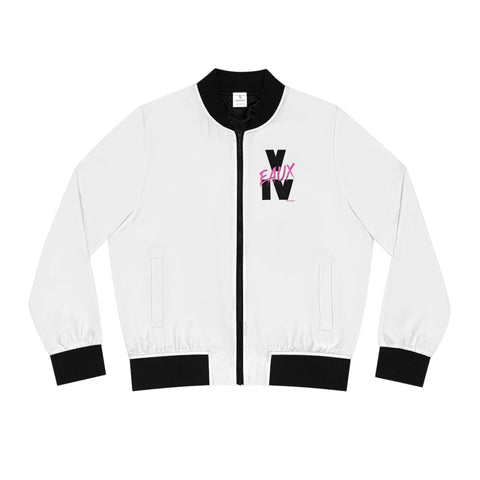 V EAUX IV - BLACK W/ PINK EAUX AOP WOMAN'S BOMBER JACKET