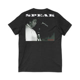 SPEAK - WHITE UNISEX V-NECK T-SHIRT