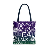EAUX- WHITE ON MARDI GRAS TOTE BAG